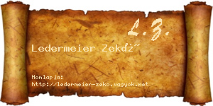 Ledermeier Zekő névjegykártya